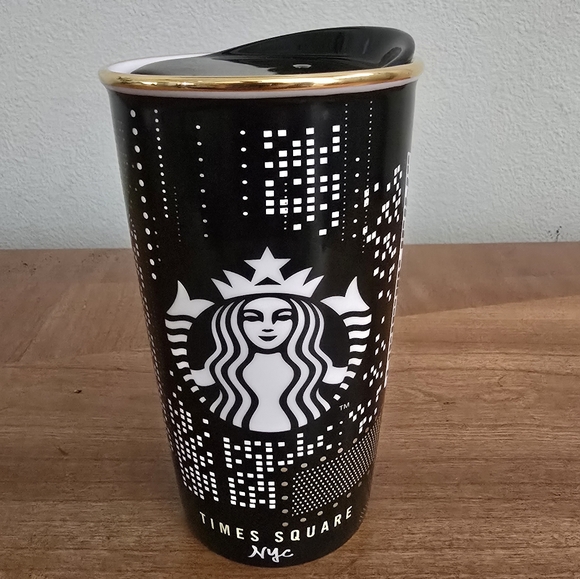 2015 Starbucks NYC New York City TIMES SQUARE Ceramic Tumbler / Mug - Picture 1 of 6